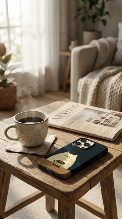 iPhone 11 Kılıf - Kahve İçen Kedi Tasarım gallery 1