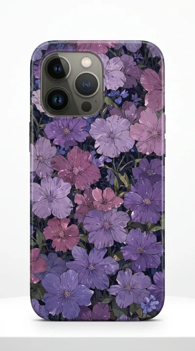 iPhone 11 Kılıf - Mor Pembe Çiçekler featured