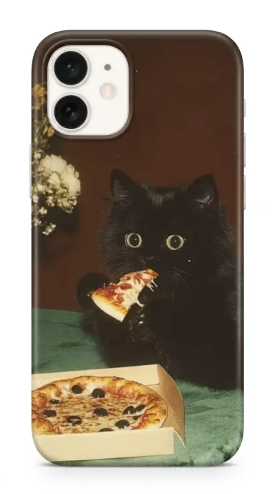 iPhone 11 Kılıf - Pizza Seven Siyah Kedi featured