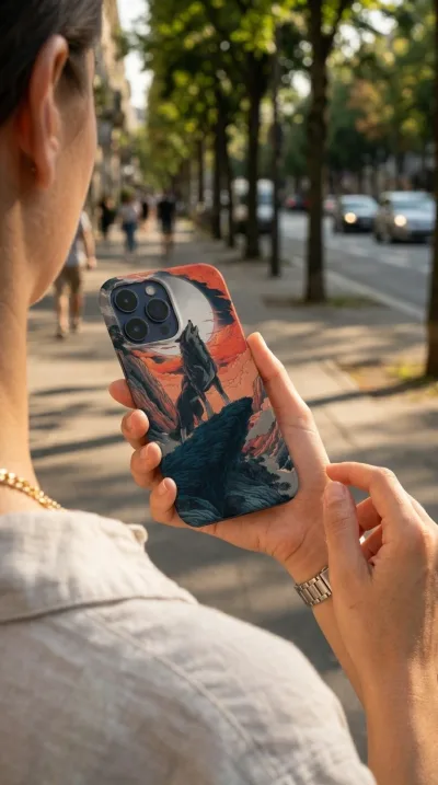 iPhone 11 Kılıf - Tepedeki Kurt ve Dolunay gallery 1