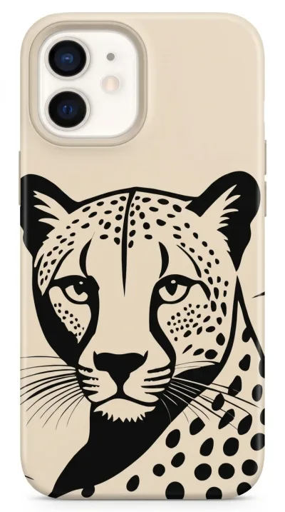 iPhone 12 Kılıf - Siyah Dişi Leopar Sanatsal featured