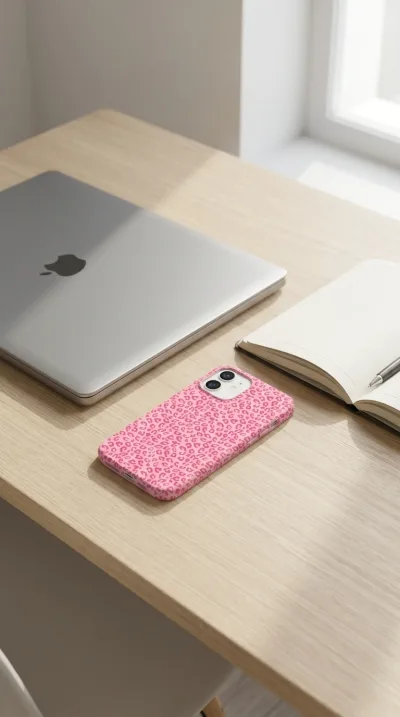 iPhone 12 Mini Kılıf - Pembe Canlı Leopar Desen gallery 1