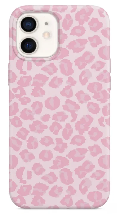 iPhone 12 Mini Kılıf - Pembe Leopar Desen featured