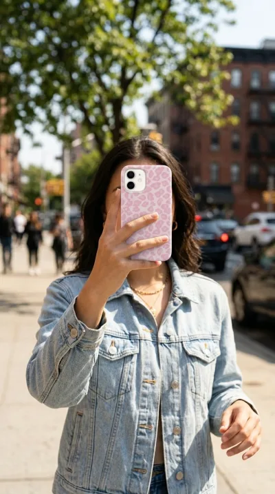 iPhone 12 Mini Kılıf - Pembe Leopar Desen gallery 1