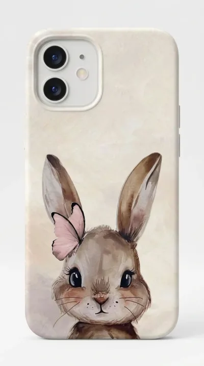 iPhone 12 Mini Kılıf - Sevimli Küçük Tavşan Çizim featured