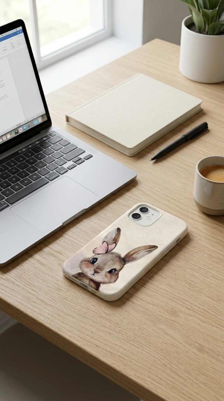 iPhone 12 Mini Kılıf - Sevimli Küçük Tavşan Çizim gallery 2