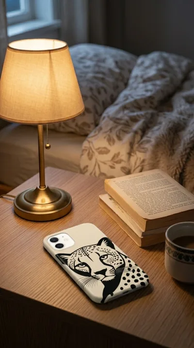 iPhone 12 Mini Kılıf - Siyah Dişi Leopar Sanatsal gallery 1