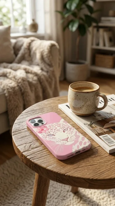 iPhone 12 Pro Max Kılıf - Pembe Çiçekli Leopar gallery 1