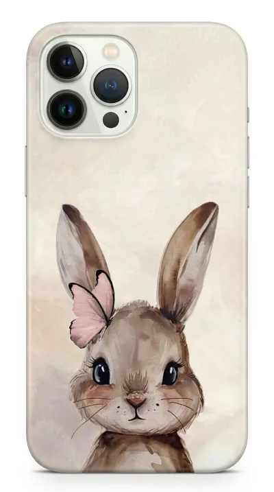 iPhone 12 Pro Max Kılıf - Sevimli Küçük Tavşan Çizim featured