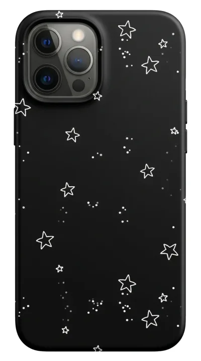iPhone 12 Pro Max Kılıf - Yıldız Desenli Siyah Gökyüzü featured