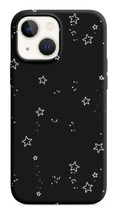 iPhone 13 Mini Kılıf - Yıldız Desenli Siyah Gökyüzü featured