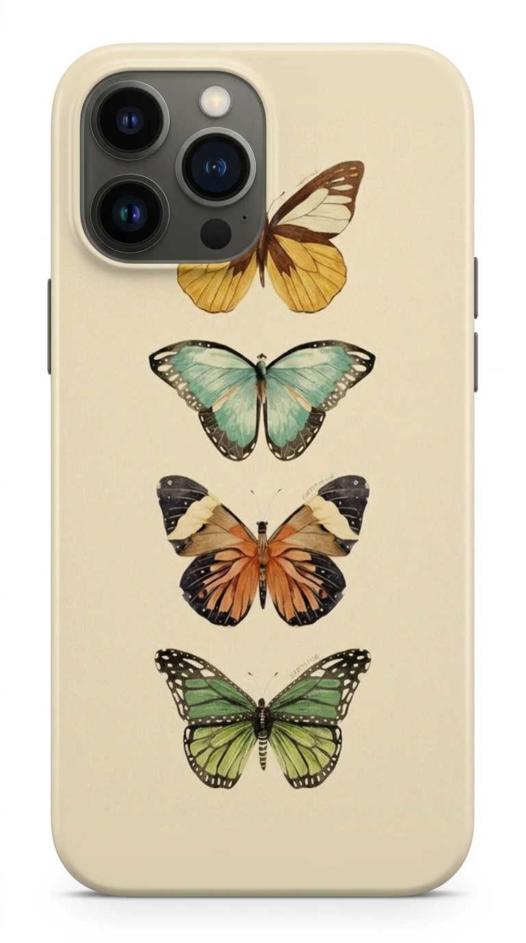 iPhone 13 Pro Kılıf - Dört Renkli Kelebek featured