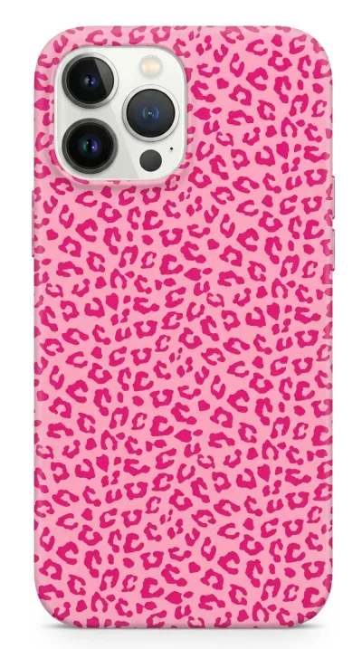 iPhone 13 Pro Kılıf - Pembe Canlı Leopar Desen featured