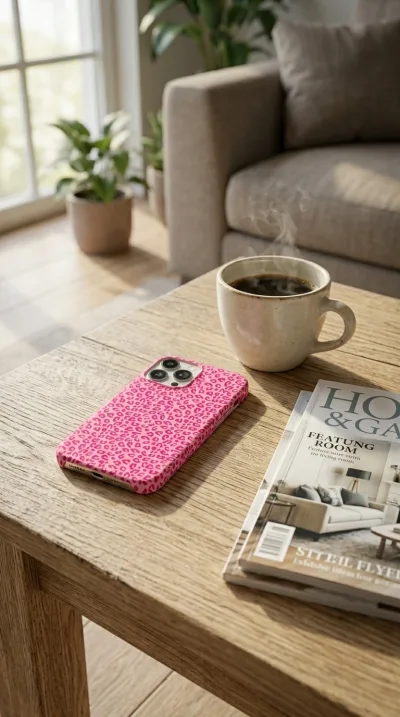 iPhone 13 Pro Kılıf - Pembe Canlı Leopar Desen gallery 1