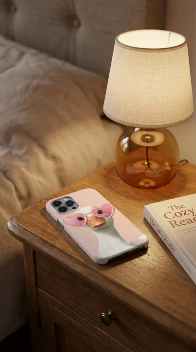 iPhone 13 Pro Kılıf - Pembe Gözlüklü Ördek Çizim gallery 1