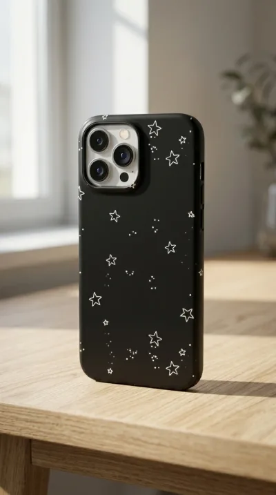 iPhone 13 Pro Kılıf - Yıldız Desenli Siyah Gökyüzü gallery 1