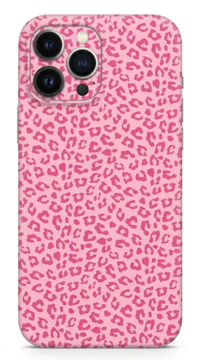 iPhone 13 Pro Max Kılıf - Pembe Canlı Leopar Desen featured