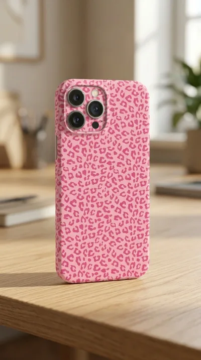 iPhone 13 Pro Max Kılıf - Pembe Canlı Leopar Desen gallery 1