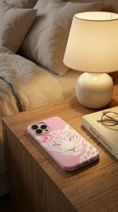 iPhone 13 Pro Max Kılıf - Pembe Çiçekli Leopar gallery 1