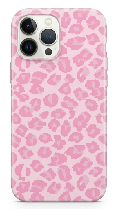 iPhone 13 Pro Max Kılıf - Pembe Leopar Desen featured