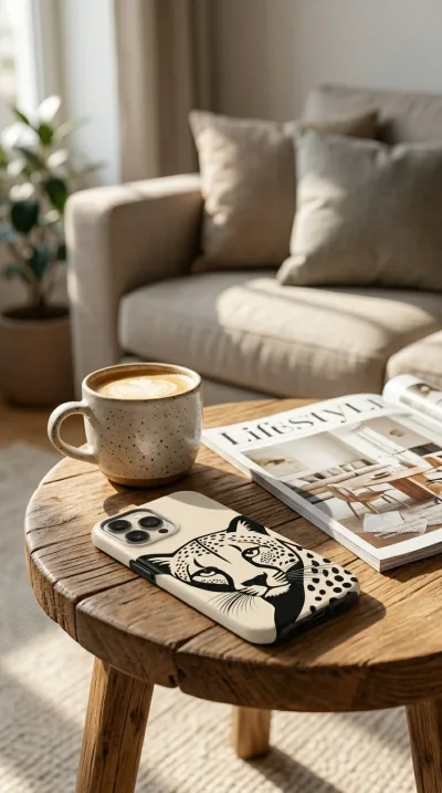 iPhone 13 Pro Max Kılıf - Siyah Dişi Leopar Sanatsal gallery 1