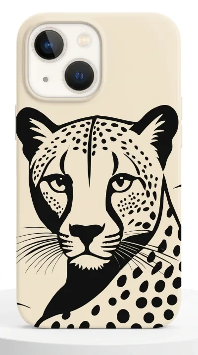 iPhone 14 Kılıf - Siyah Dişi Leopar Sanatsal featured