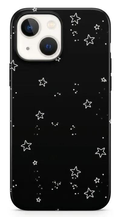 iPhone 14 Kılıf - Yıldız Desenli Siyah Gökyüzü featured