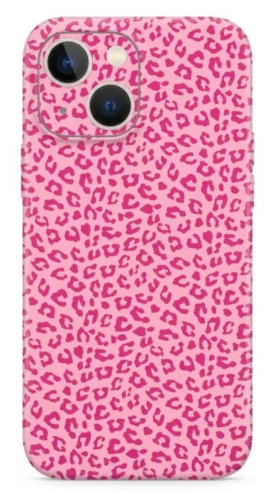 iPhone 14 Plus Kılıf - Pembe Canlı Leopar Desen featured