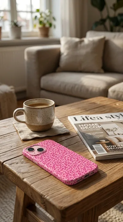 iPhone 14 Plus Kılıf - Pembe Canlı Leopar Desen gallery 1