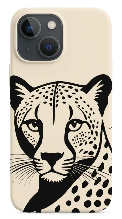 iPhone 14 Plus Kılıf - Siyah Dişi Leopar Sanatsal featured