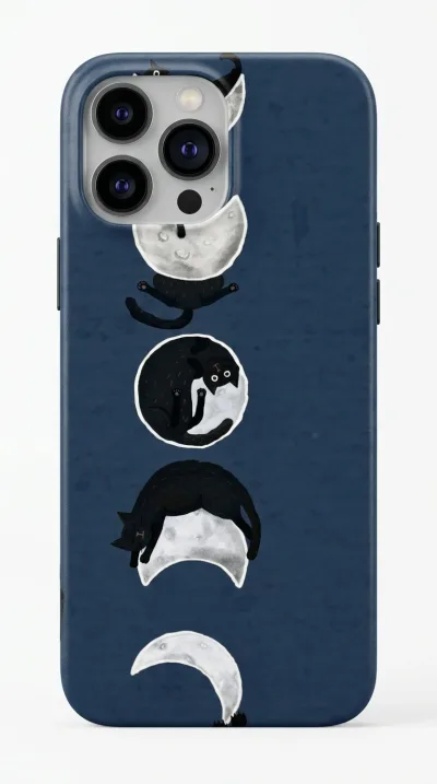 iPhone 14 Pro Kılıf - Ay Dönümü Kedi featured