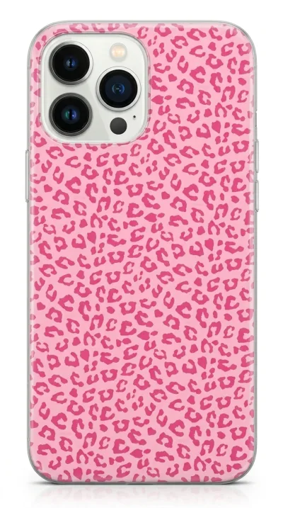 iPhone 14 Pro Kılıf - Pembe Canlı Leopar Desen featured