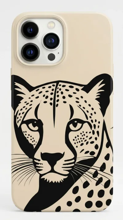 iPhone 14 Pro Kılıf - Siyah Dişi Leopar Sanatsal featured