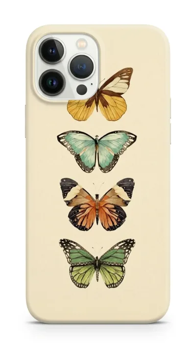 iPhone 14 Pro Max Kılıf - Dört Renkli Kelebek featured