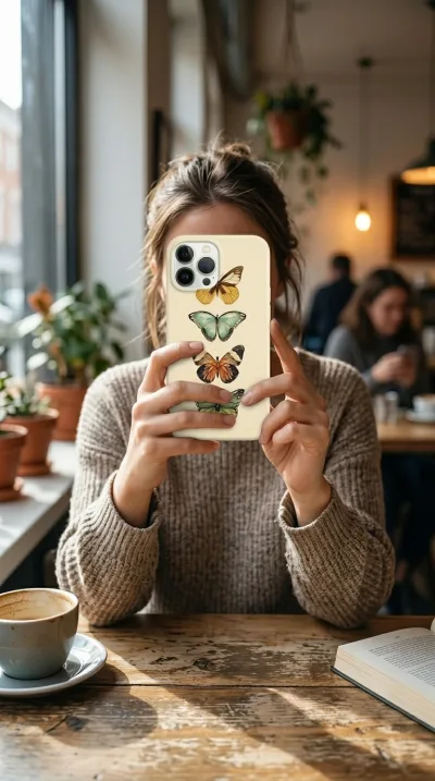 iPhone 14 Pro Max Kılıf - Dört Renkli Kelebek gallery 1