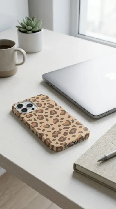 iPhone 15 Kılıf - Pastel Leopar Deseni gallery 1
