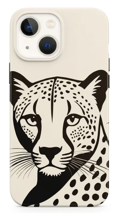 iPhone 15 Plus Kılıf - Siyah Dişi Leopar Sanatsal featured