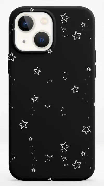 iPhone 15 Plus Kılıf - Yıldız Desenli Siyah Gökyüzü featured