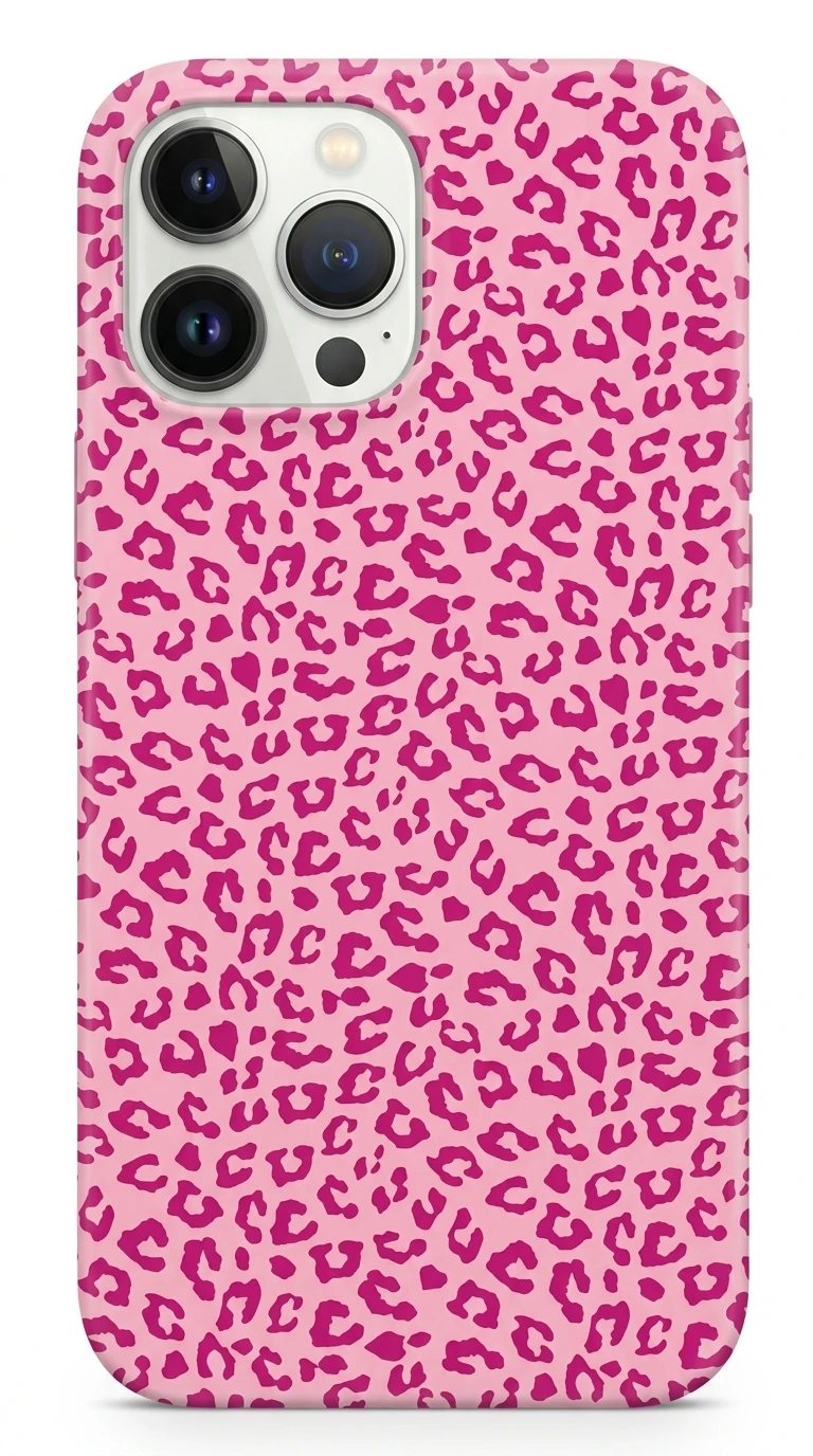 iPhone 15 Pro Kılıf - Pembe Canlı Leopar Desen featured