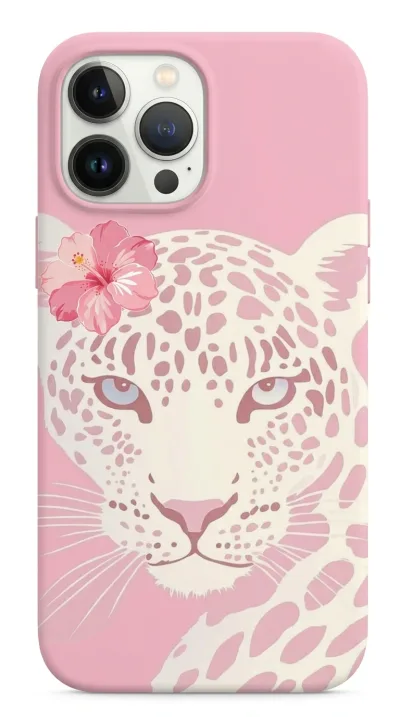 iPhone 15 Pro Kılıf - Pembe Çiçekli Leopar featured