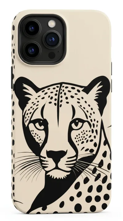 iPhone 15 Pro Kılıf - Siyah Dişi Leopar Sanatsal featured