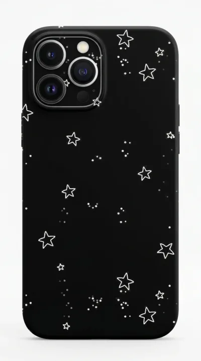 iPhone 15 Pro Kılıf - Yıldız Desenli Siyah Gökyüzü featured