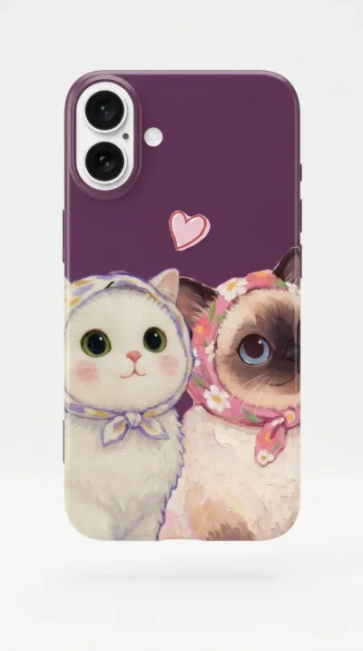 iPhone 16 Kılıf - Çift Sevimli Kediler featured
