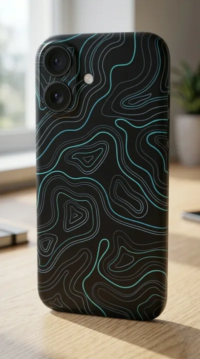 iPhone 16 Kılıf - Mavi Çizgi Desenli gallery 1