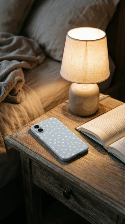 iPhone 16 Kılıf - Mavi Minimal Papatyalar gallery 1