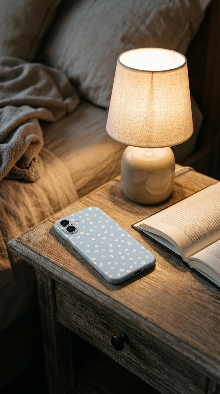 iPhone 16 Kılıf - Mavi Minimal Papatyalar gallery 1