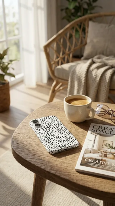 iPhone 16 Kılıf - Siyah Beyaz Benek gallery 1