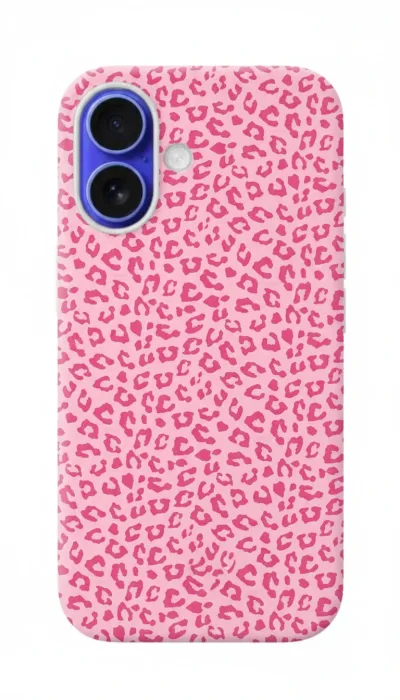 iPhone 16 Plus Kılıf - Pembe Canlı Leopar Desen featured