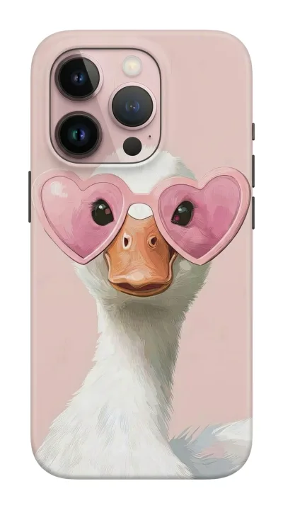 iPhone 16 Pro Kılıf - Pembe Gözlüklü Ördek Çizim featured