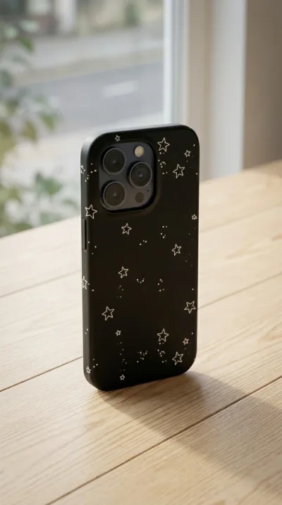 iPhone 16 Pro Kılıf - Yıldız Desenli Siyah Gökyüzü gallery 1